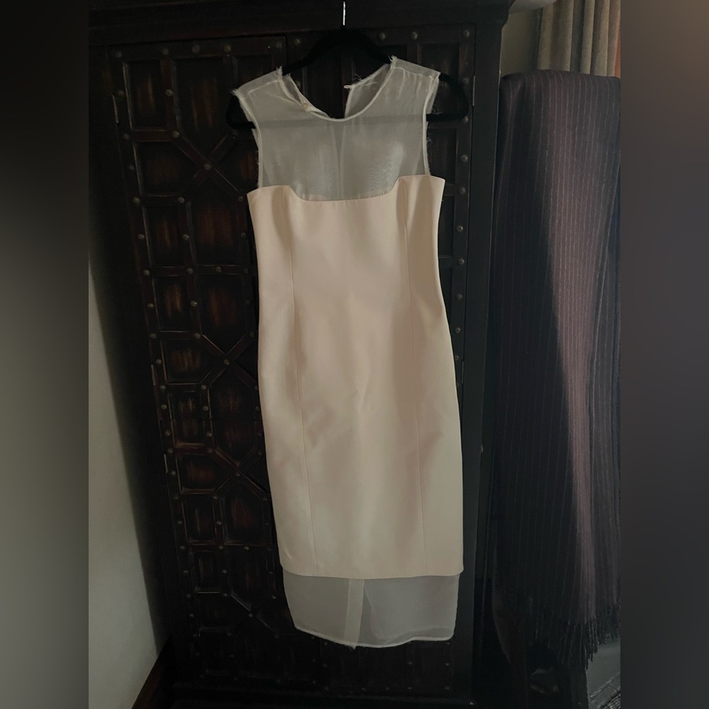 KHAITE Dissa cotton-blend crepe and tulle midi dress - Picture 6 of 9